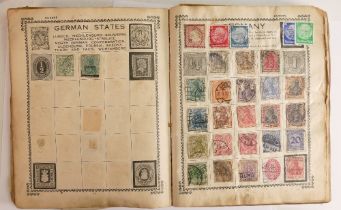 A Victory stamp album containing various stamps of the world.