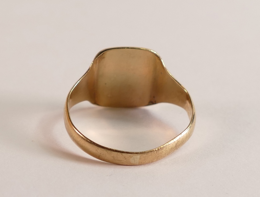 9ct gold gentleman's signet ring, size T, 3.1g. - Image 3 of 3