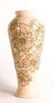 Moorcroft undecorated white master floral vase. Height 21cm, boxed