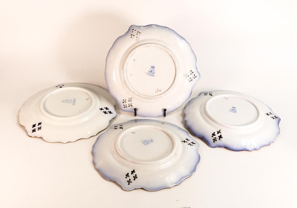 Four Carlton ware Ivory Blushware reticulated plates in the Camelia, Regalia, Carnation and Floral - Image 2 of 2