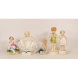 Royal Worcester figures Masquerade Girl 3360, Wednesday's Child Knows Little Woe 3521, Little Miss