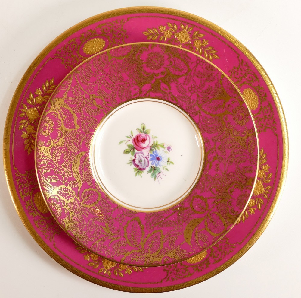 A collection of Mintons gilded china including Argyle plate, Brocade coffee can & saucer, Minton - Image 5 of 6