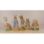 Five large Royal Albert Beatrix Potter BP6b figures to include Foxy Whiskered Gentleman, Peter
