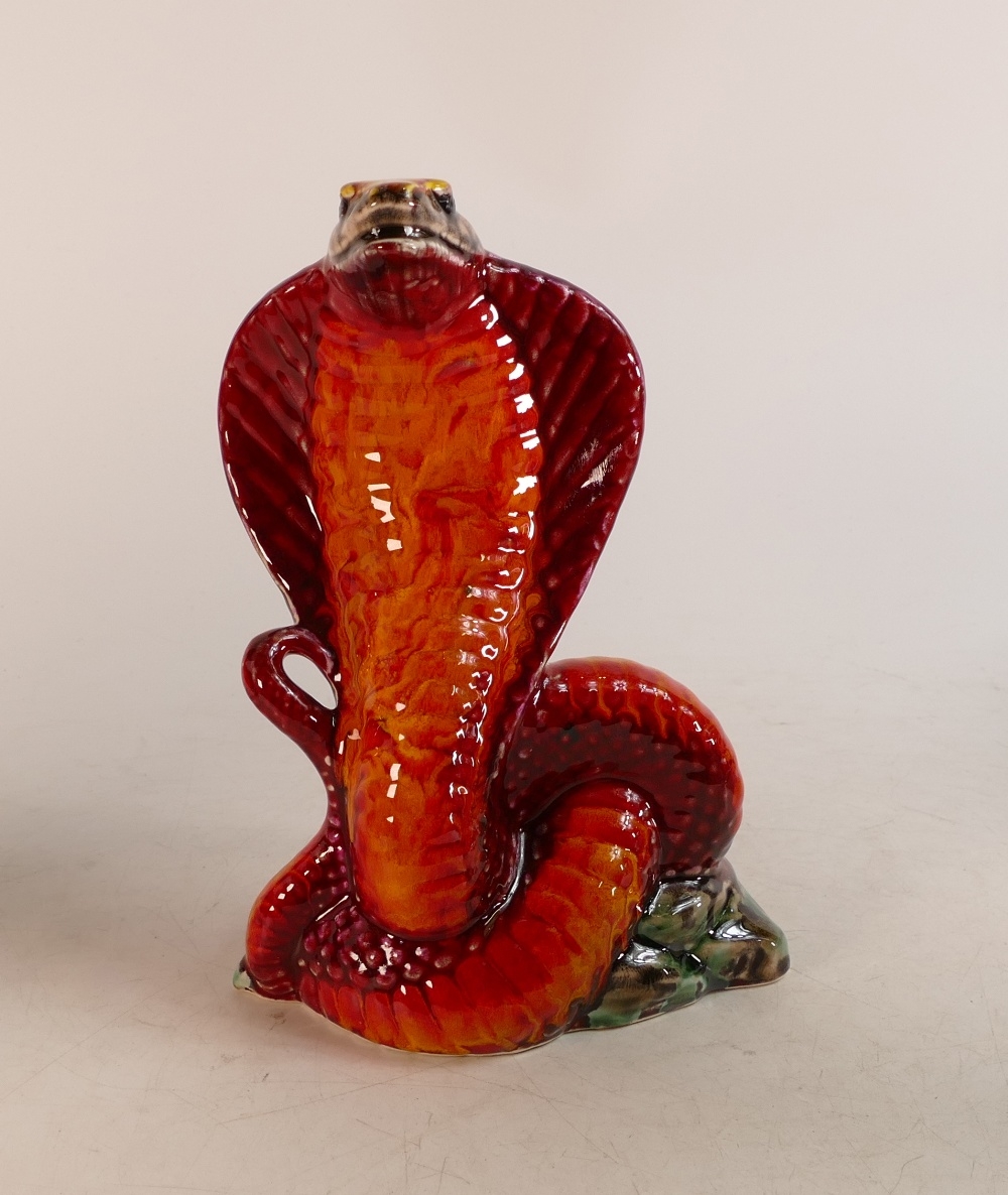 Anita Harris Venimous Cobra Snake, Gold Signed, height 17.5cm
