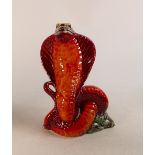 Anita Harris Venimous Cobra Snake, Gold Signed, height 17.5cm