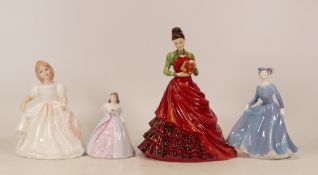 Coalport lady figures Minuettes Joanne and Ann together with Royal Doulton lady figures Christmas