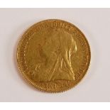 FULL Sovereign coin Queen Victoria 1900.
