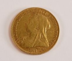 FULL Sovereign coin Queen Victoria 1900.