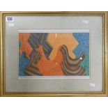 Paul Montem CLARKE (1915-1999) 'Small Abstract', Crayon on Paper. Framed Behind Glass. Size incl
