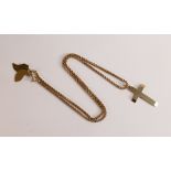 9ct gold cross and chain, 11.4g.