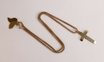 9ct gold cross and chain, 11.4g.