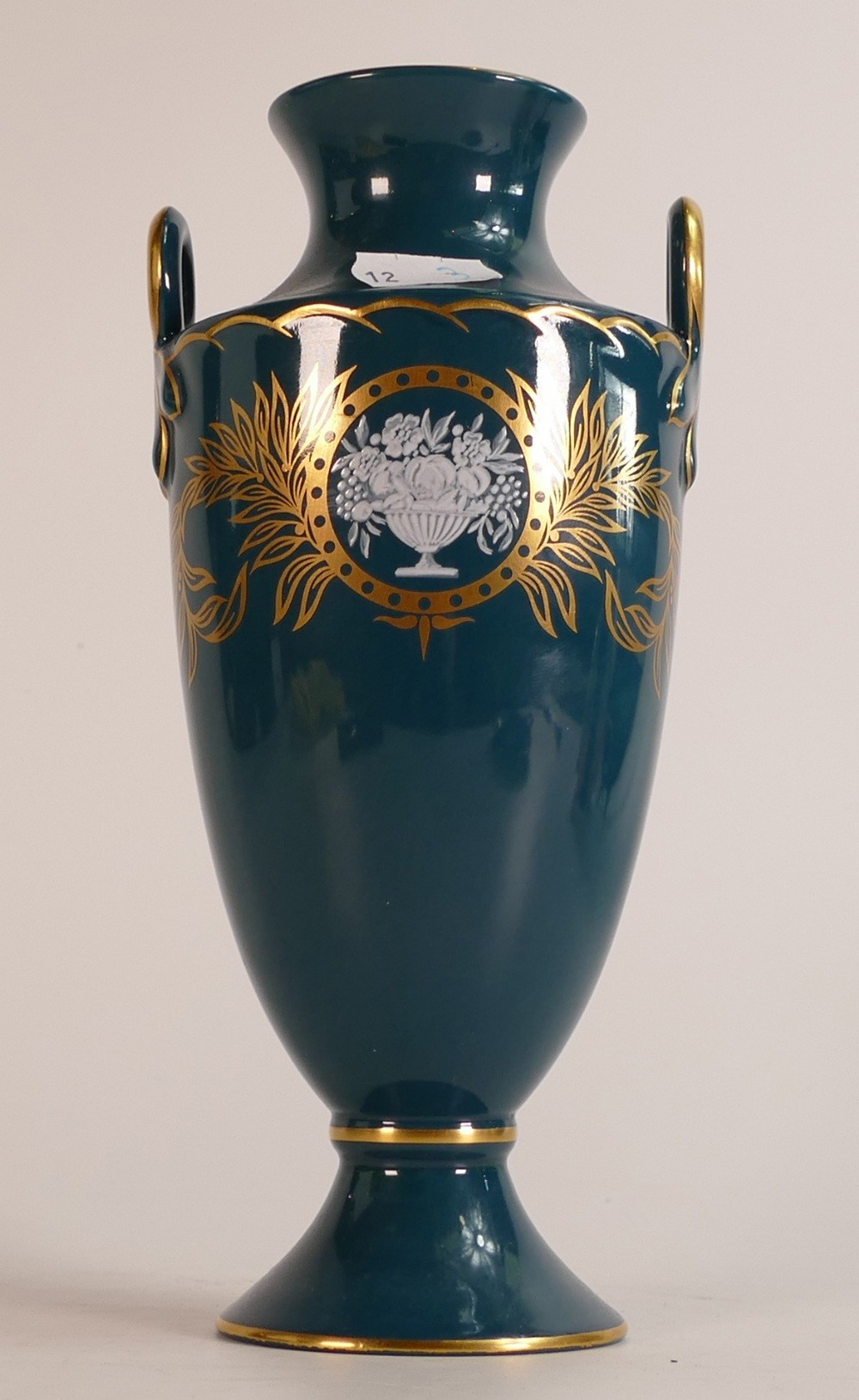 Minton Pate-sur-Pate two handled vase, gilded & decorated "Classical Cameo" for the Bicentenary 1993 - Image 3 of 5