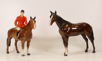 Beswick brown Huntsman 1501 together with Bois Roussel Racehorse 701 (2)