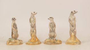 Two sets of Beswick Meerkats, Standing and Meercat Sitting, both special editions , boxed (4)