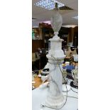 Large Alabaster Lamp in 3 pieces, aprox. 125cm