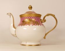 Large De Lamerie Fine Bone China heavily gilded Special Commission Tea Pot , specially made high end
