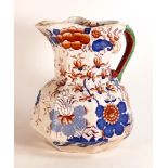 Masons Ironstone Hydra jug with serpent handle decorated in the Imari palette. Height: 24.5cm