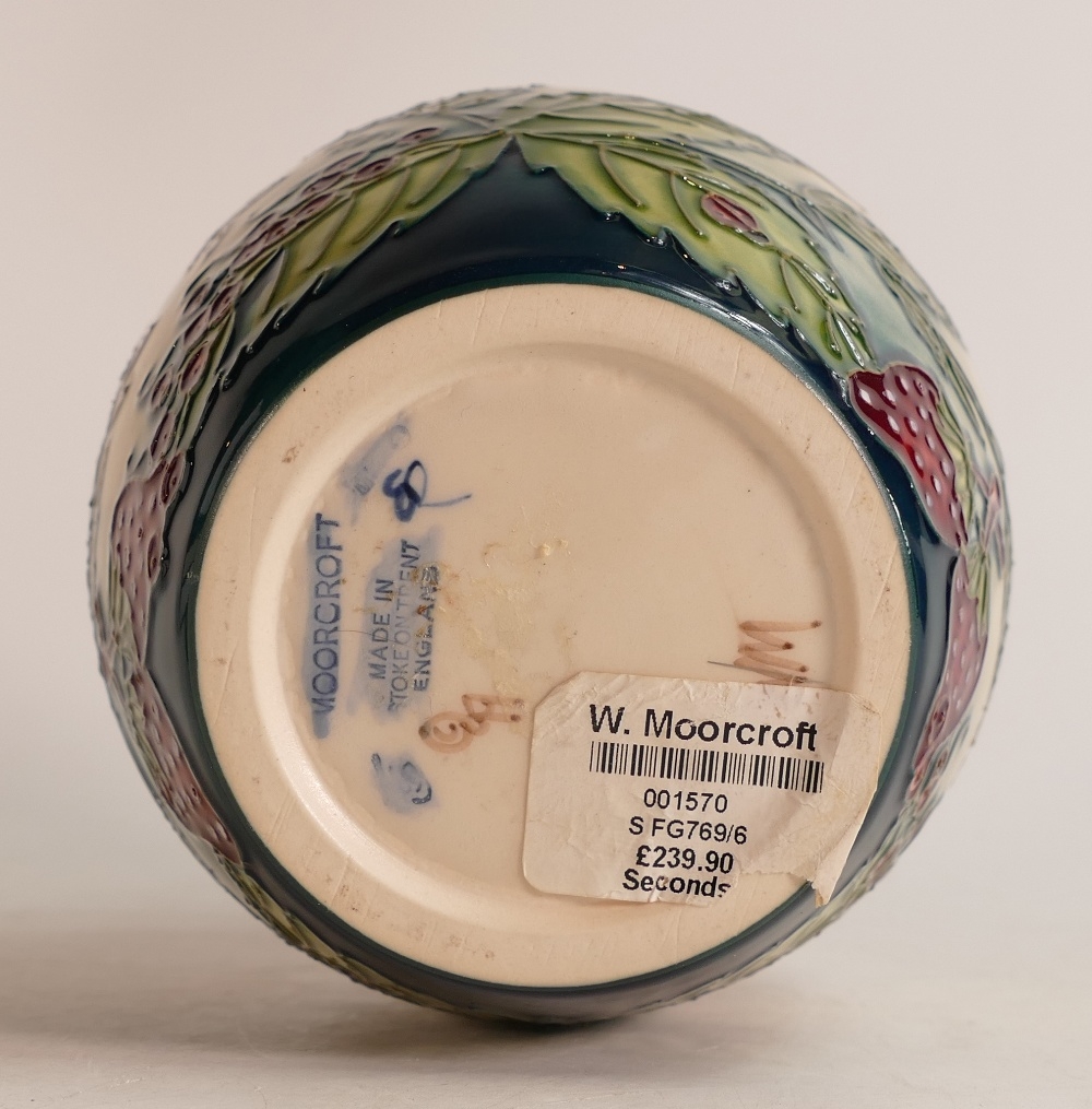 Moorcroft Fruit Garden ginger jar. Height 16cm ( silver lined) - Image 2 of 2