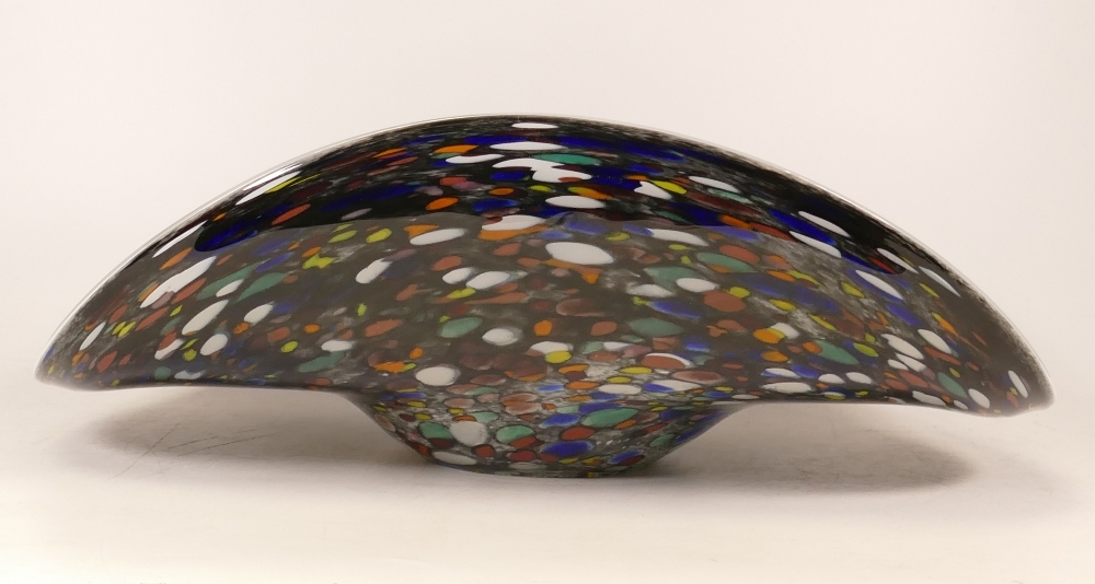 A large modern studio glass bowl. Length 43cm