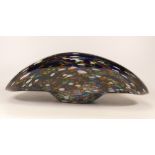 A large modern studio glass bowl. Length 43cm