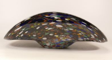 A large modern studio glass bowl. Length 43cm