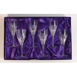 Edinburgh Crystal cut glass set of 6 wine glasses, boxed