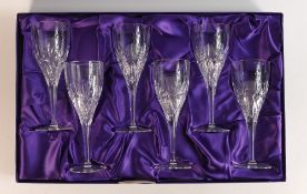 Edinburgh Crystal cut glass set of 6 wine glasses, boxed