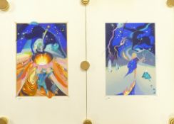 Two limited edition Fantasy prints of Aries, Sagittarius , signed by Artist(2)