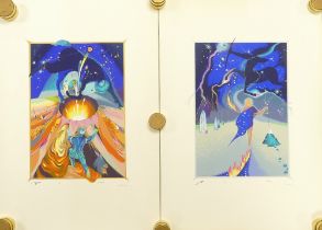 Two limited edition Fantasy prints of Aries, Sagittarius , signed by Artist(2)