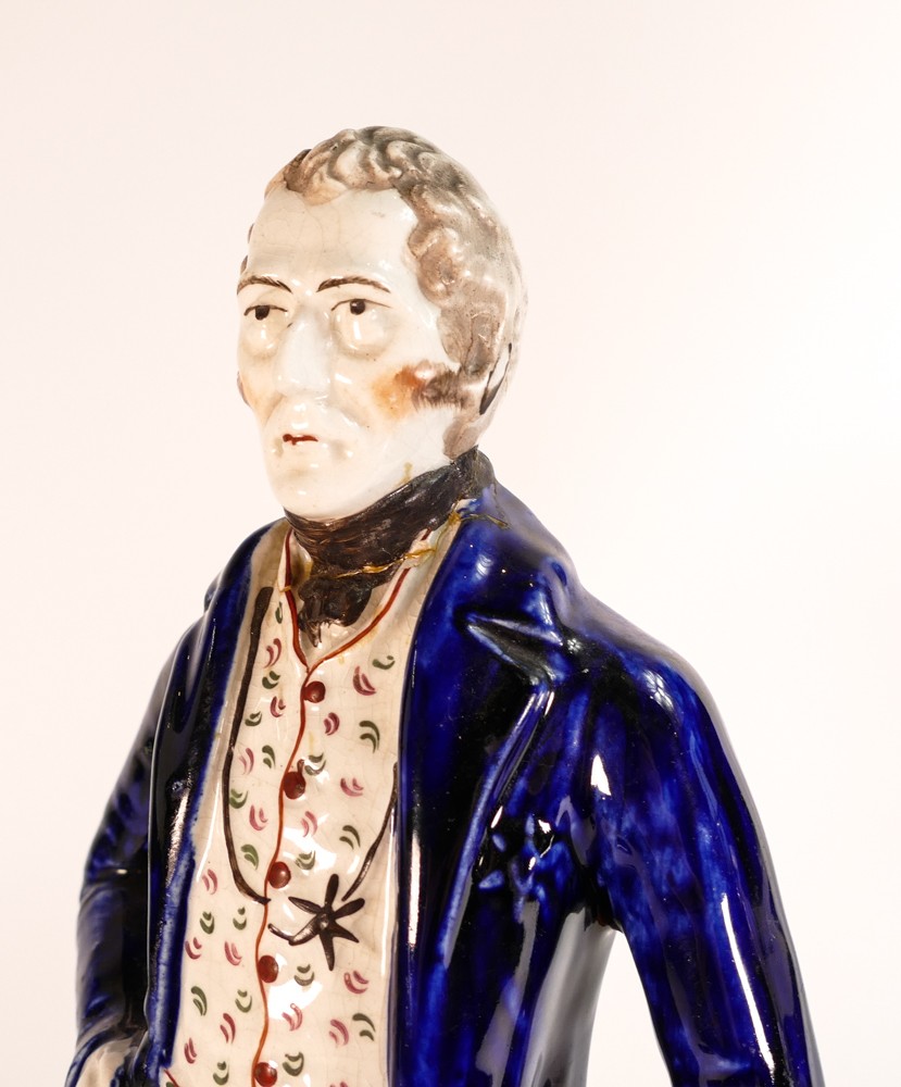 Mid-Victorian Staffordshire figure depicting Arthur Wellesley, The Duke of Wellington. Firing - Image 2 of 5