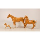 Beswick Prancing Arab Palomino together with Palomino Bois Roussel and Palomino Foal (3)