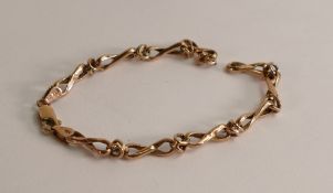 9ct rose gold bracelet (broken), 3.8g.