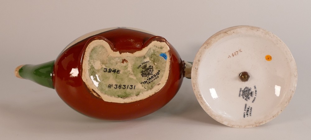 Wileman & Co (Foley) Intarsio character tea pot, Kruger pattern 3246 and Foley lamp base, bamboo - Image 2 of 6