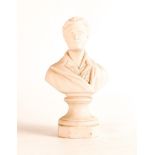 J W Westmacott, Parian bust of Lord Byron on octagonal socle. Impressed JW to rear shoulder. Height: