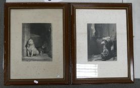 Sir Edwin Landseer RA etchings High Life & Low Life, frame sizes 51cm x 40cm (2)