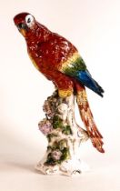 Capodimonte large sculpture of a Parrot, height 33cm - light petal damage.