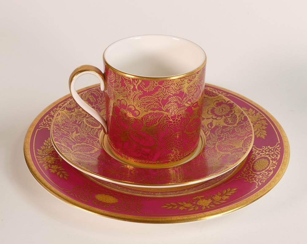 A collection of Mintons gilded china including Argyle plate, Brocade coffee can & saucer, Minton - Image 3 of 6