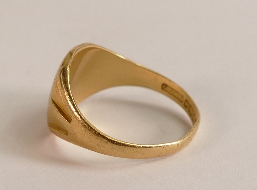 18ct gold gents signet ring, size P,6.6g. - Image 3 of 3