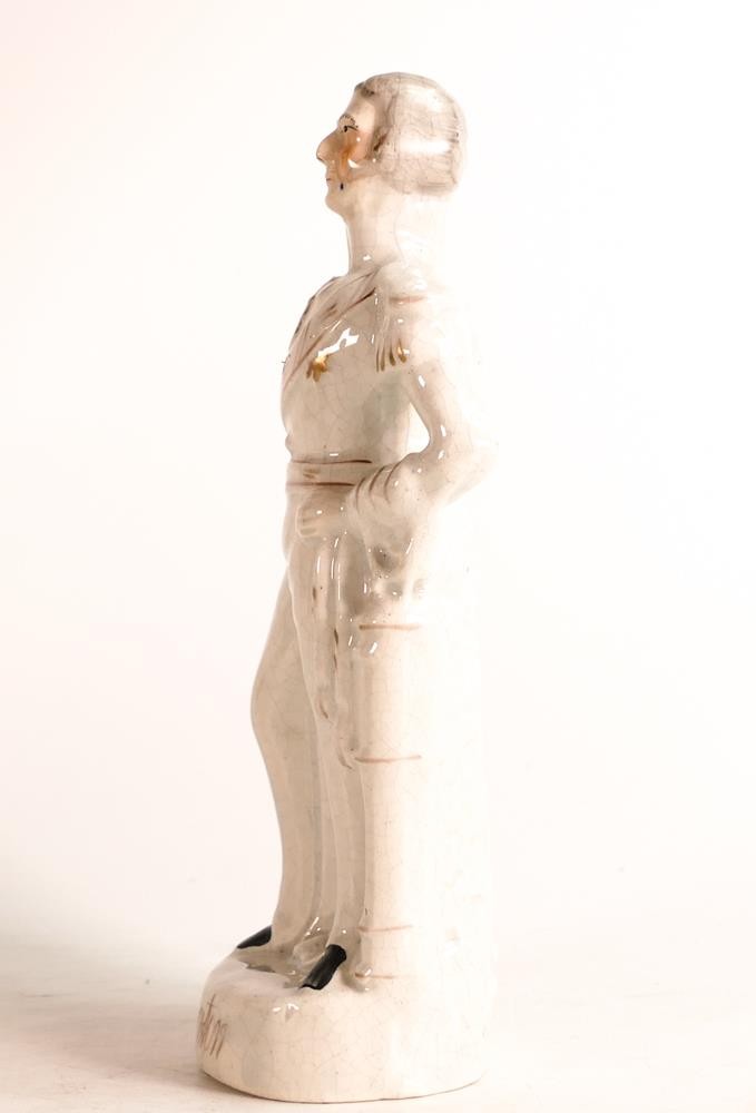 Mid-Victorian Staffordshire figure of Wellington modelled in dress uniform. Decorated in White and - Image 2 of 4