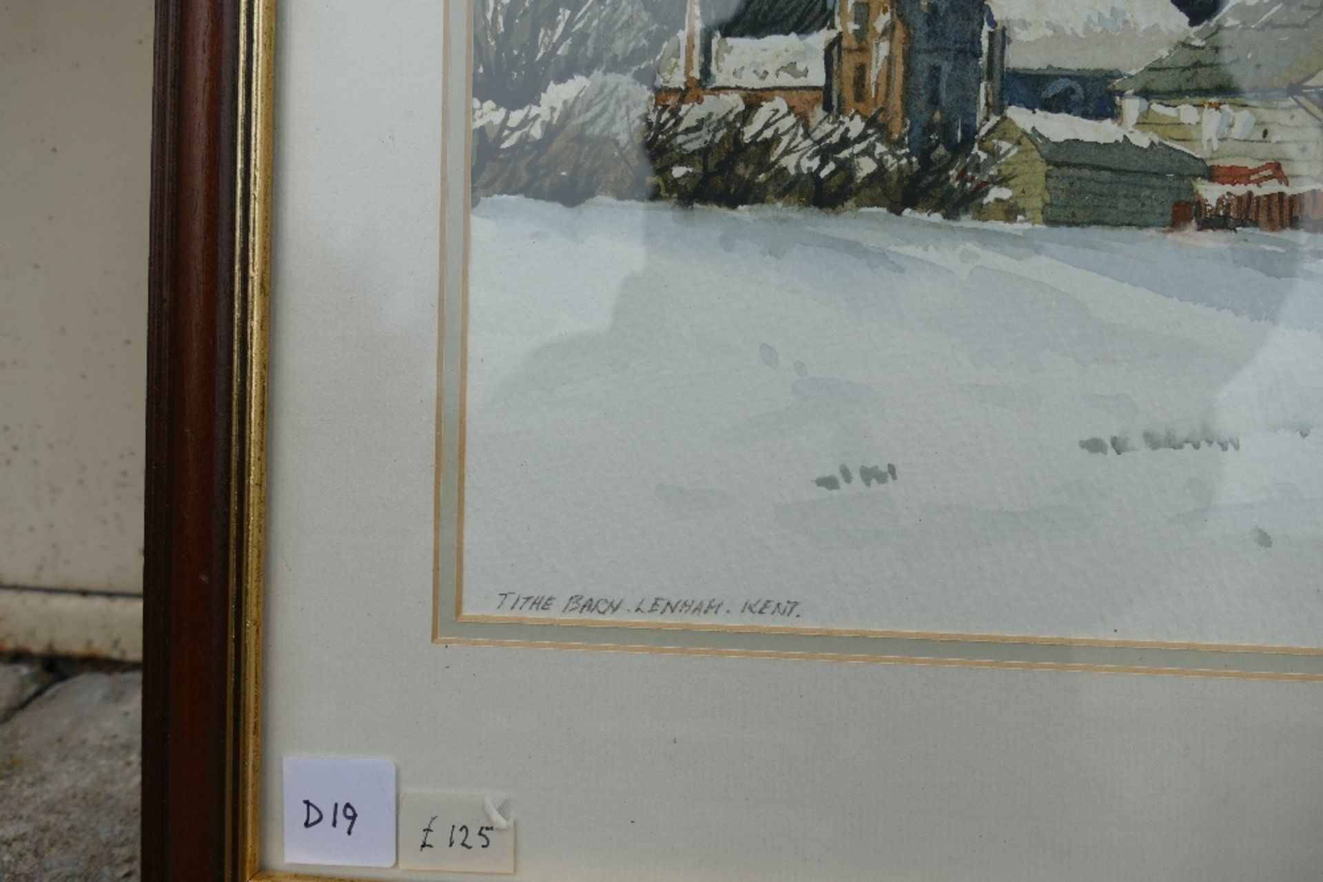 Doris Brown S.W.A (1933-2023). 'Tithe Barn. Lenham. Kent.'. Watercolour on Paper, titled lower - Image 2 of 4