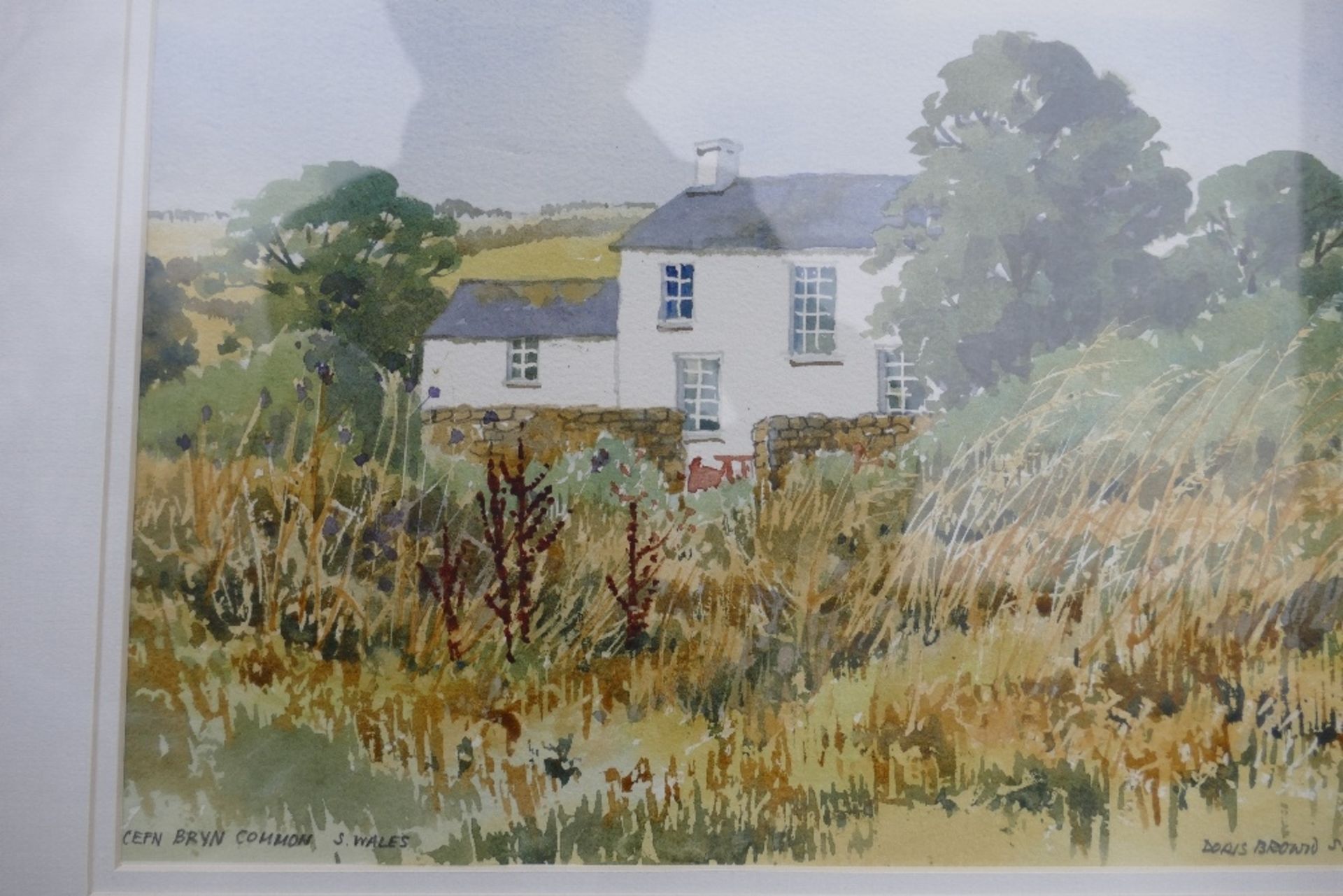 Doris Brown S.W.A (1933-2023) 'Cefn Bryn Common S. Wales' Countryside Cottage Scene. Watercolour - Image 5 of 8