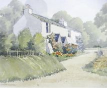 Doris Brown S.W.A (1933-2023). 'Outgate Cumbria' View of a Rural Cottage. Watercolour on Paper,