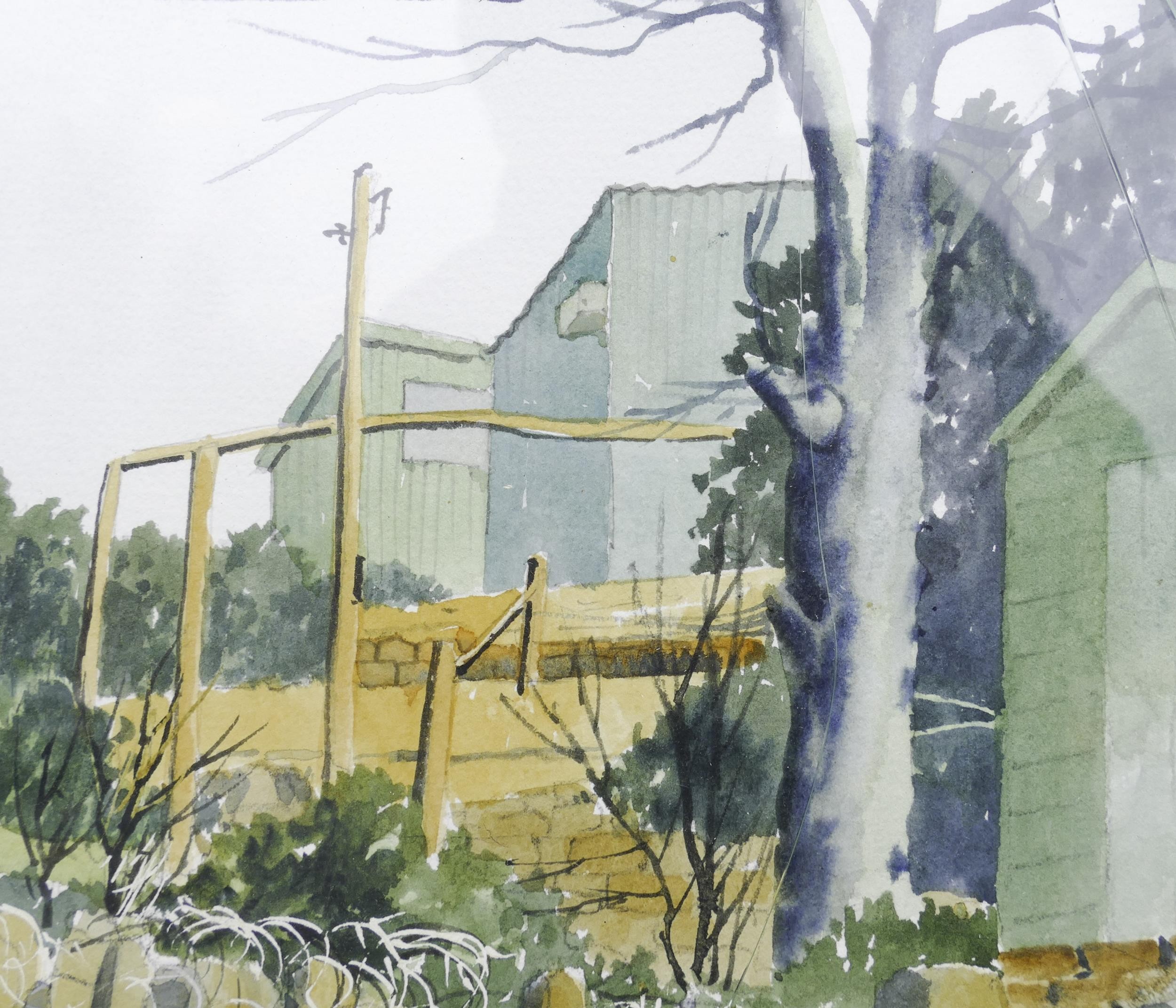 Doris Brown S.W.A (1933-2023) Two Artworks of Farm Buildings in Rural Settings. Watercolour on
