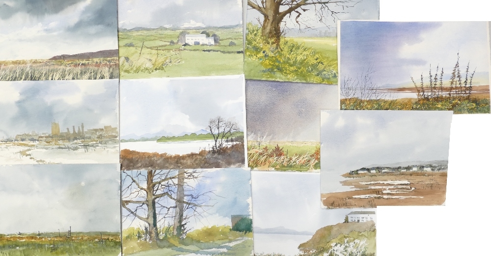 Doris Brown S.W.A (1933-2023) Eleven Landscapes and Rural Scenes. Watercolour on paper, unmounted.