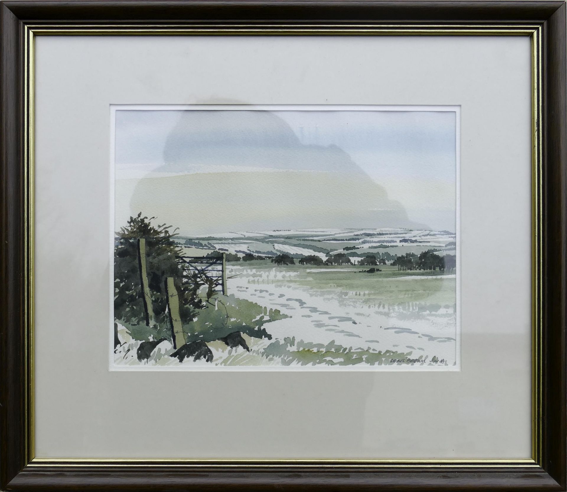 Doris Brown S.W.A (1933-2023) 'Dilhorne' Countryside Landscape. Watercolour on Paper, signed lower - Image 2 of 8