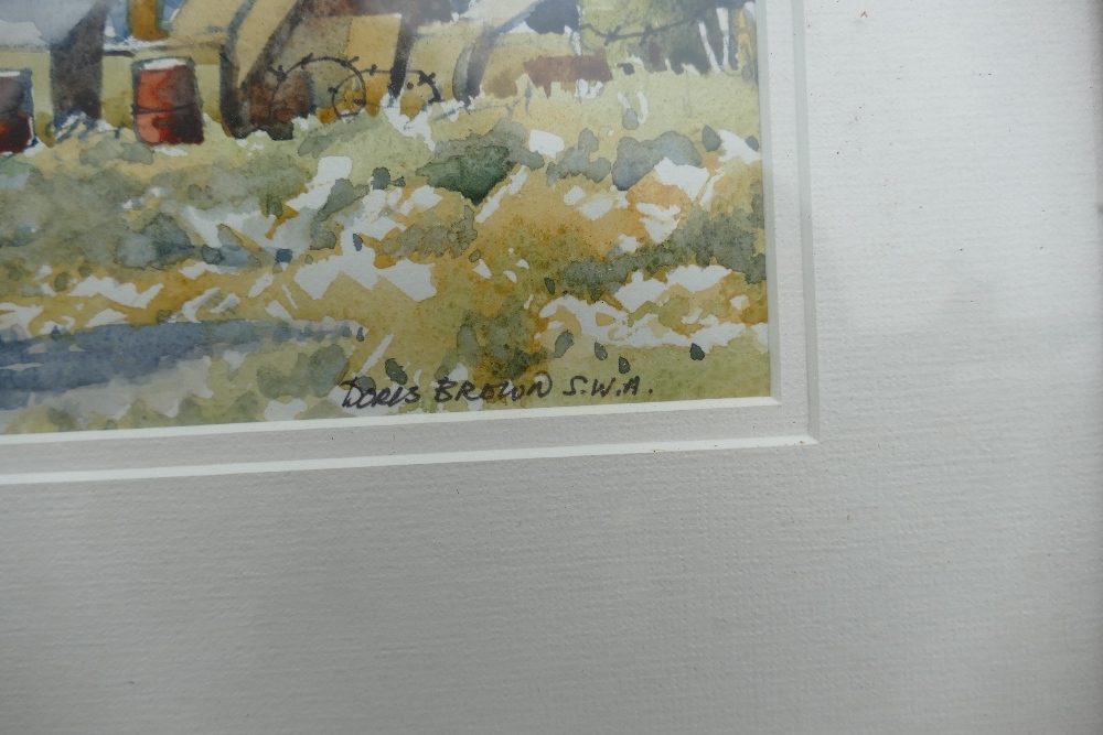 Doris Brown S.W.A (1933-2023) Two Artworks of Farm Buildings in Rural Settings. Watercolour on - Image 10 of 11