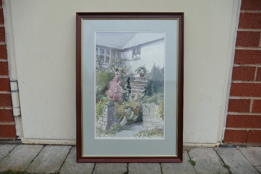 Doris Brown S.W.A (1933-2023) Cottage Garden Scene. Watercolour on Paper, signed lower left 'Doris - Image 3 of 8