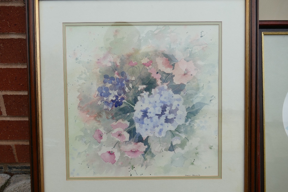 Doris Brown S.W.A (1933-2023) Two Floral Studies, Poppies and Hydrangea. Watercolour on Paper, - Image 2 of 6