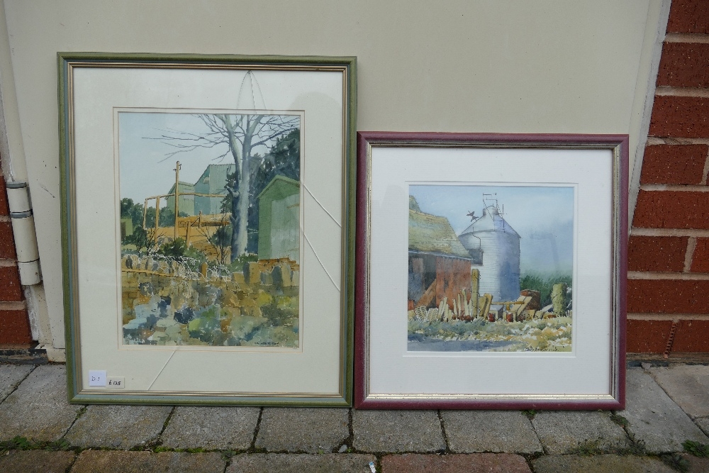 Doris Brown S.W.A (1933-2023) Two Artworks of Farm Buildings in Rural Settings. Watercolour on - Image 3 of 11