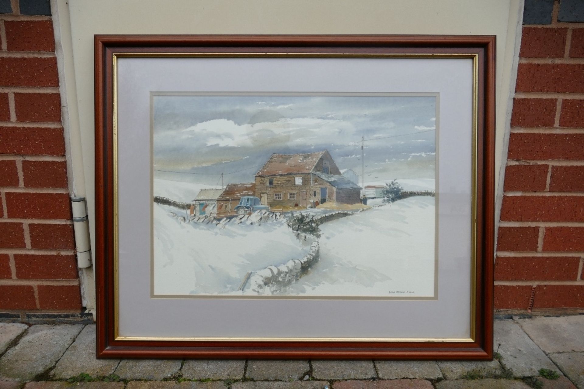 Doris Brown S.W.A (1933-2023) Winter View of a Rural Farmhouse. Watercolour on Paper, signed lower - Image 3 of 7